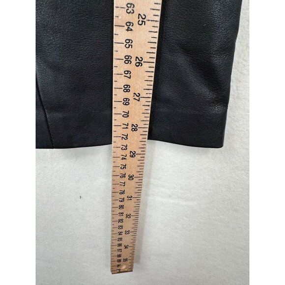 Elements By Vakko Women's Black Leather biker 90s Pants 8 - Picture 6 of 12